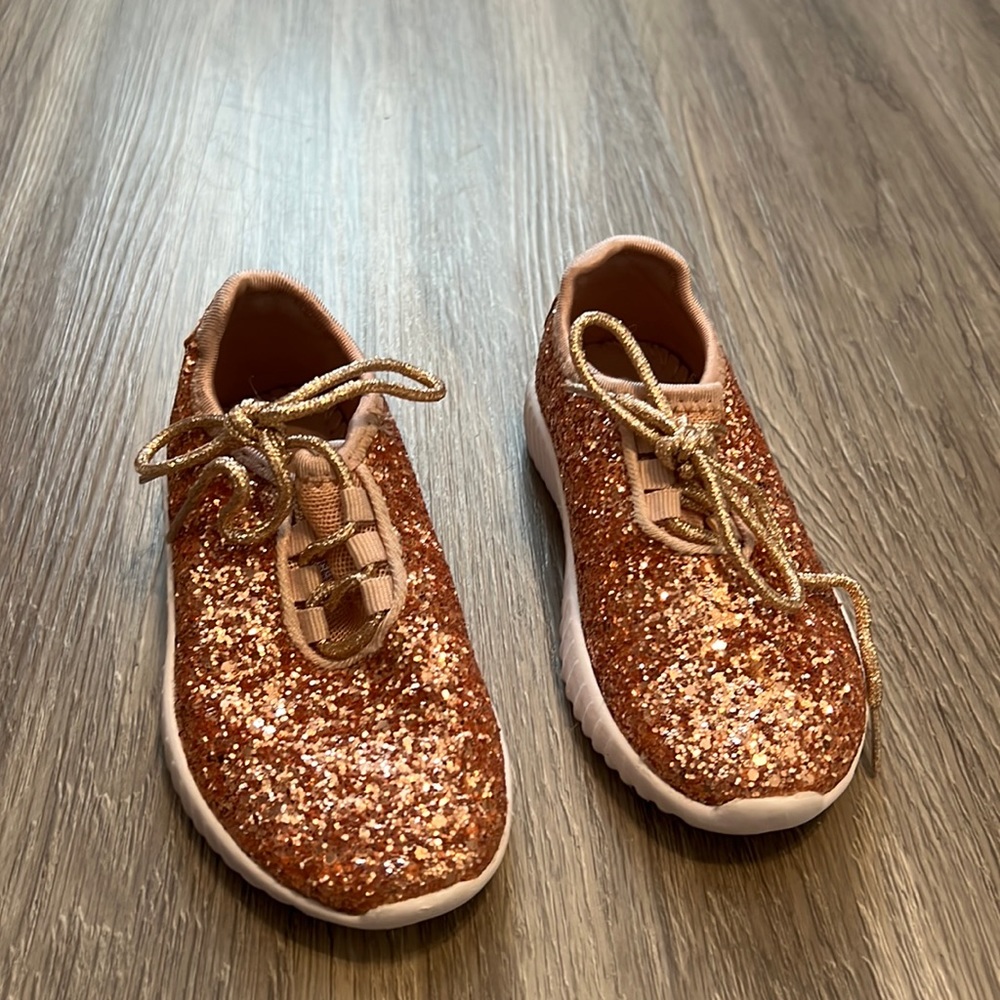 Pink sparkle sneakers size 8